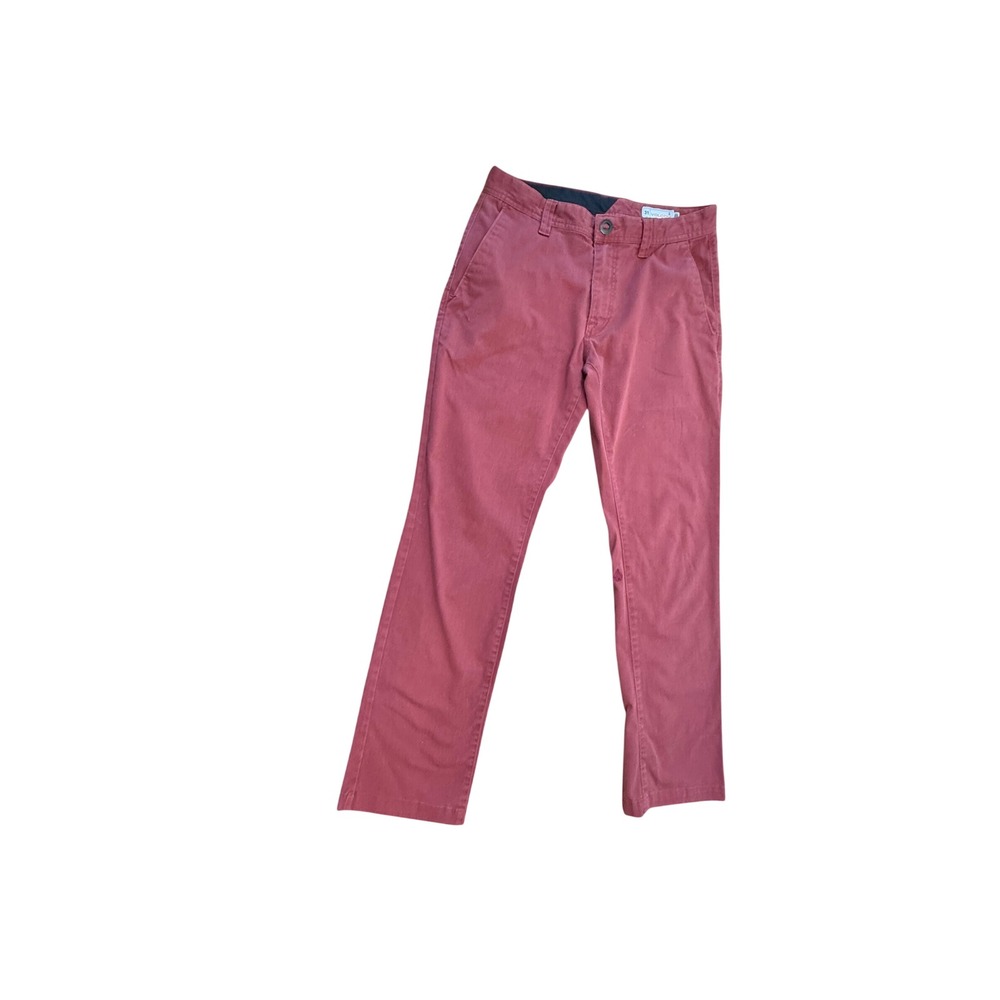 Volcom Mens Chino‎ Pants 31 Red Straight Skate Casual Stretch Streetwear Cotton